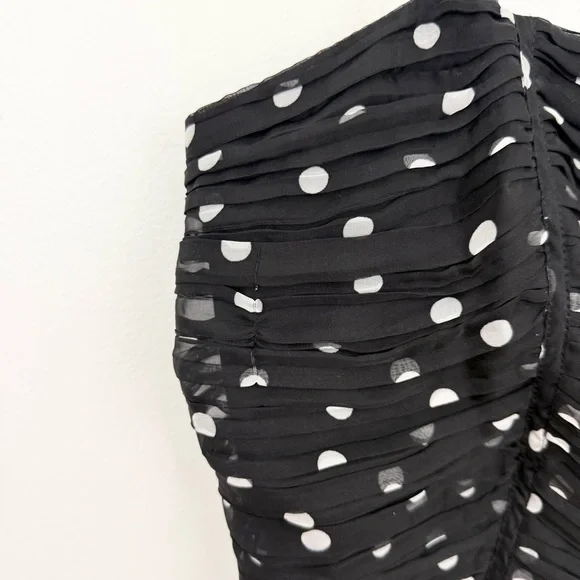 Ever New Brandy Polka Dot Maxi Dress Black White Sheer Overlay Romantic Size 12 - Picture 4 of 8